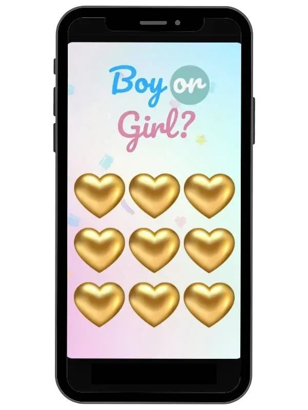 Collection of gender reveal digital scratch cards with pink and blue designs for boy or girl announcements by NylaLand