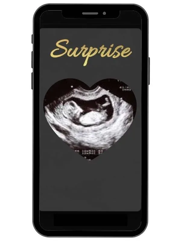Collection of pregnancy announcement digital scratch cards including ultrasound photo reveals and grandparent surprises by NylaLand