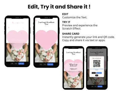 How to personalise the bridal bouquet proposal scratch card: edit, try and share
