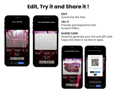 How to personalise the concert ticket reveal card: edit, try and share