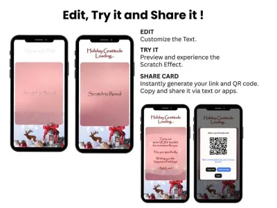 How to personalise and share the Silver Lantern and Reindeer Holiday Digital Scratch Card