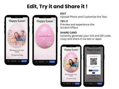 How to personalise the photo Easter egg card: edit, try and share