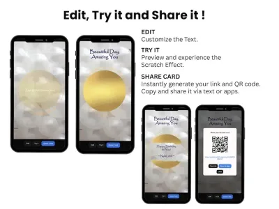 How to personalise the white balloon birthday card: edit, try and share