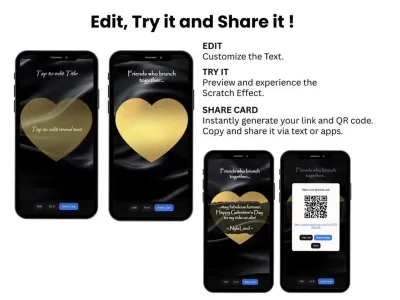 How to personalise the eternal gold heart anniversary card: edit, try and share