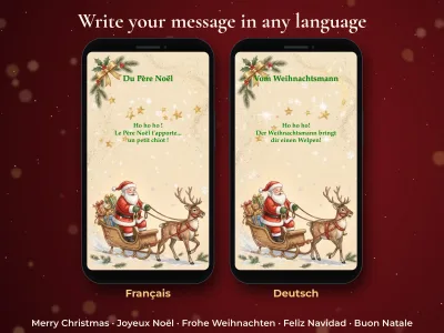 Gift from Santa card written in French and German