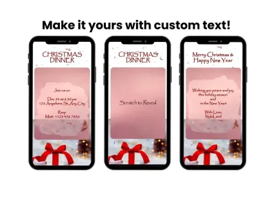White Gift Box Holiday Digital Scratch Card shown on a phone