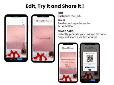 How to personalise the White Gift Box Holiday scratch card: edit, try and share
