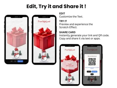 How to personalise the Snowman Gift Box Christmas scratch card: edit, try and share