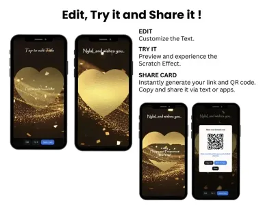 How to personalise the cheers to us gold heart card: edit, try and share