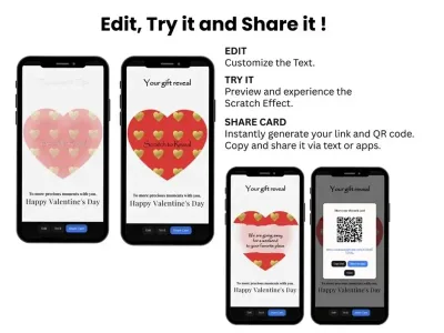 How to personalise the Valentine's gift reveal card: edit, try and share