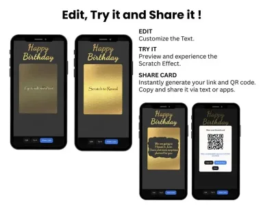 How to personalise the golden ticket birthday scratch card: edit, try and share