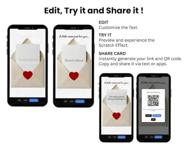How to personalise the hidden love note card: edit, try and share