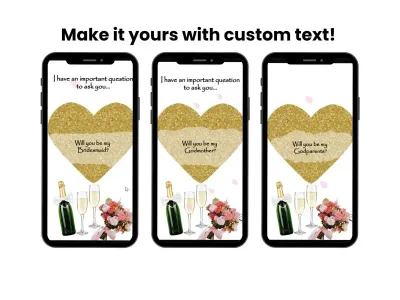 Champagne Bouquet Important Question Scratch Card for Any Role shown on a phone