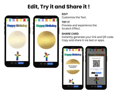 How to personalise the animated dancing birthday scratch card: edit, try and share