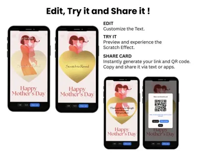 How to personalise the mother and child Mother's Day card: edit, try and share