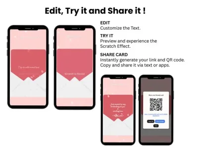 How to personalise the pink love letter card: edit, try and share