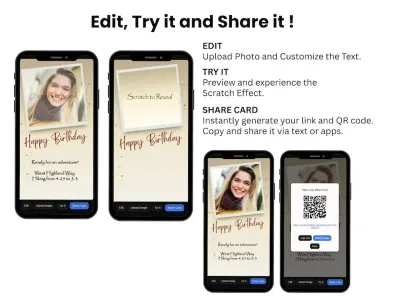 How to personalise the photo birthday scratch card: edit, try and share
