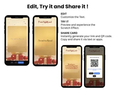 How to personalise the Red Present Holiday Party scratch card: edit, try and share