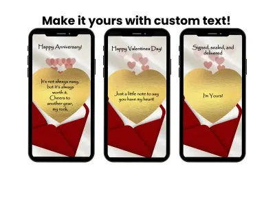 Red envelope love letter scratch card shown on a phone