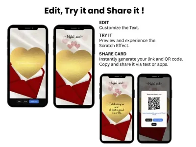 How to personalise the red envelope love letter card: edit, try and share
