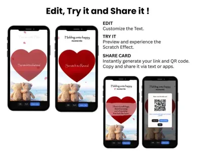 How to personalise the teddy bears by the ocean card: edit, try and share
