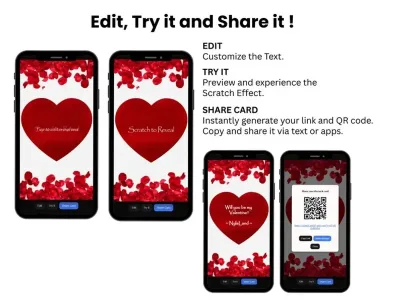 How to personalise the rose petal love card: edit, try and share