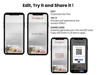 How to personalise the Rustic Pinecone Holiday scratch card: edit, try and share