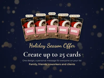 Holiday season offer: create up to 25 Secret Santa cards