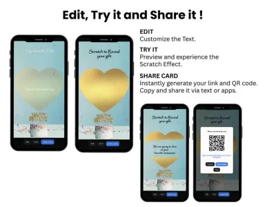 How to personalise the sweet heart birthday card: edit, try and share
