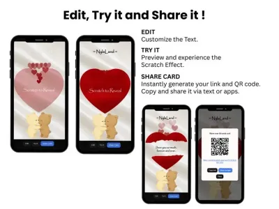 How to personalise the kissing teddy bears card: edit, try and share