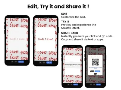 How to personalise the I love you pattern card: edit, try and share