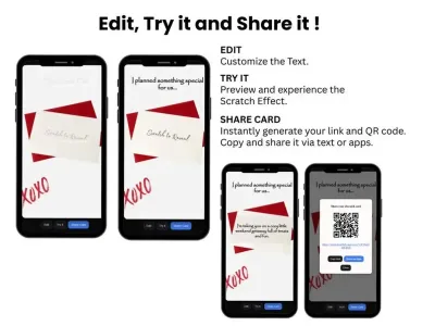 How to personalise the XOXO love scratch card: edit, try and share